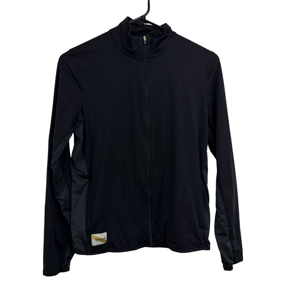 Tracksmith Jacket Womens Small Black In Session Running Full Zip Mock Neck